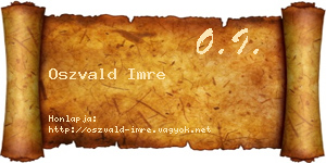 Oszvald Imre névjegykártya